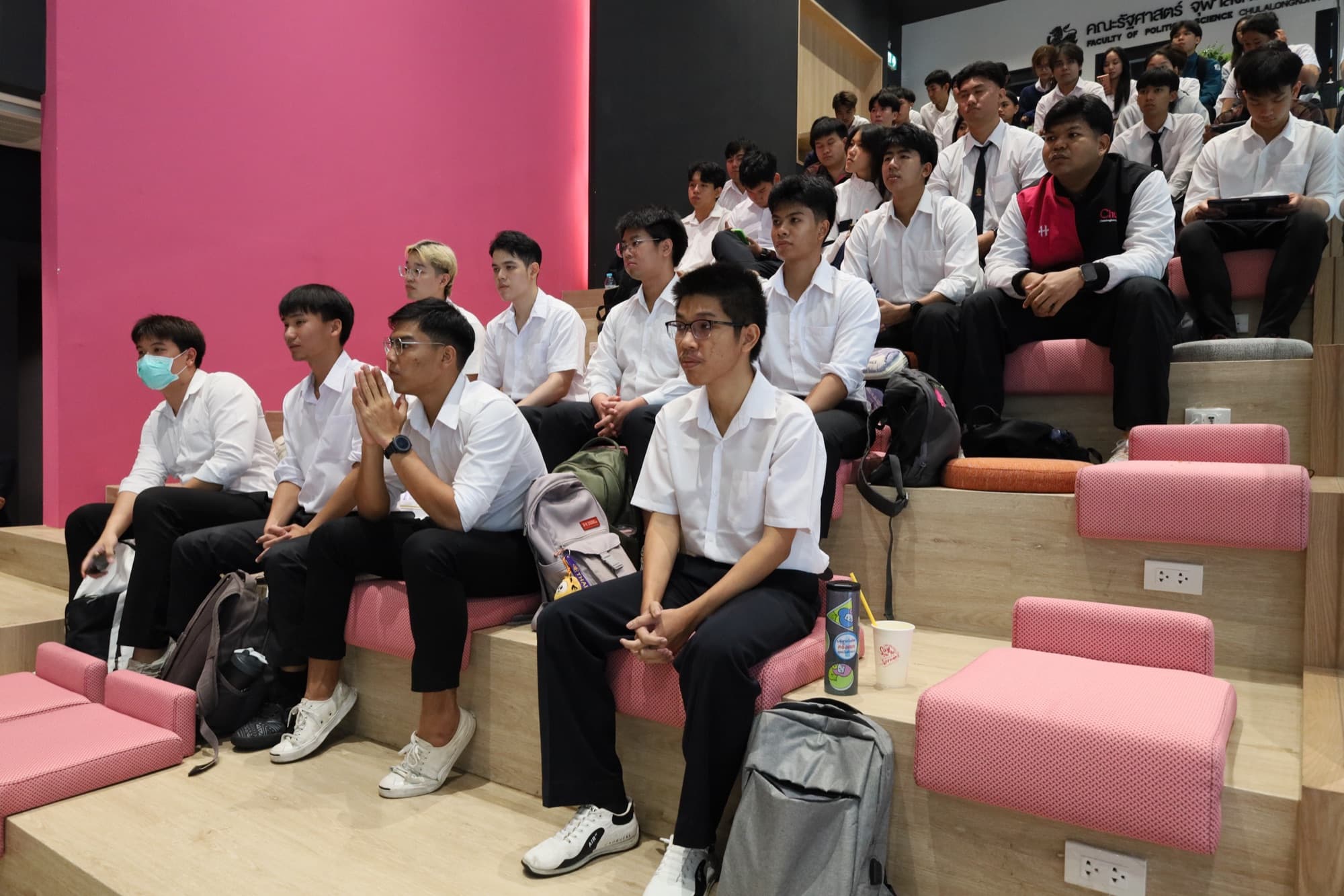 Sports Science students seated in the audience at Singh Dam Space